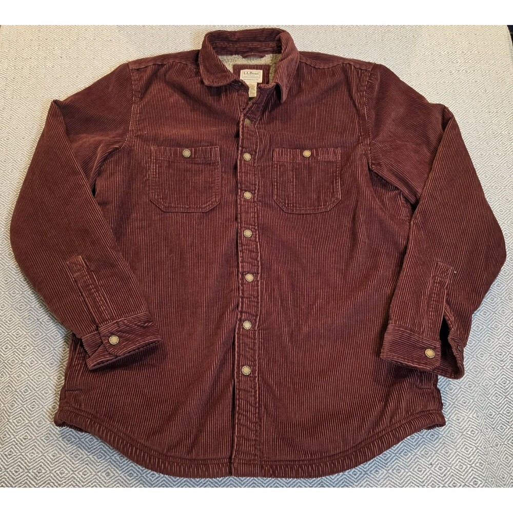 L.L.Bean Deadstock Heritage Lined Corduroy Shirt Jacket Mens M Tall NWT